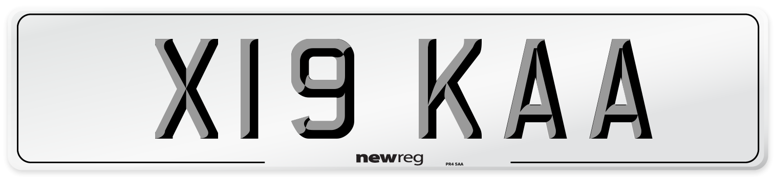 X19 KAA Number Plate from New Reg